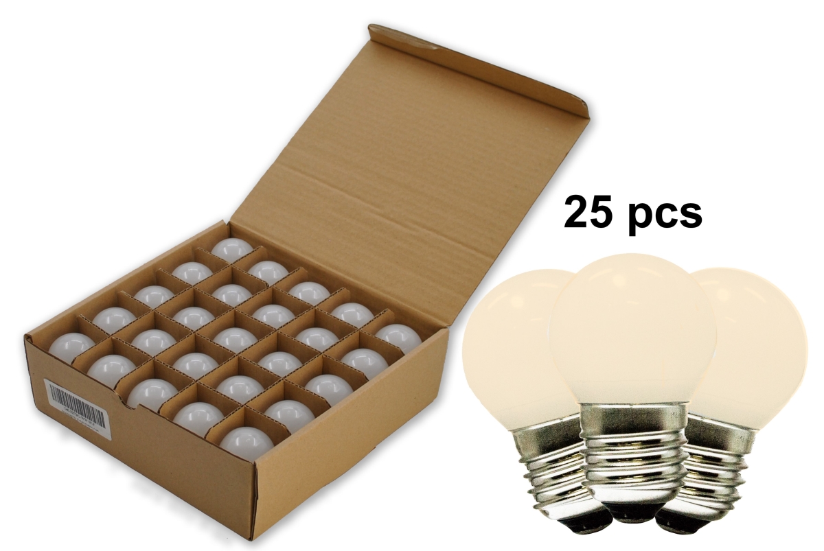 G40 Frosted Bulbs, Warm White - Pack of 25