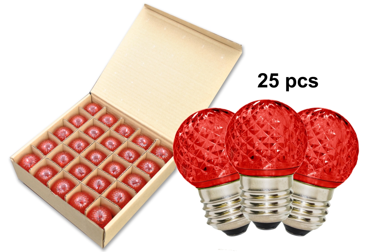 G40 SMD Commercial Retrofit Bulbs with E26 Base, Red - Pack of 25