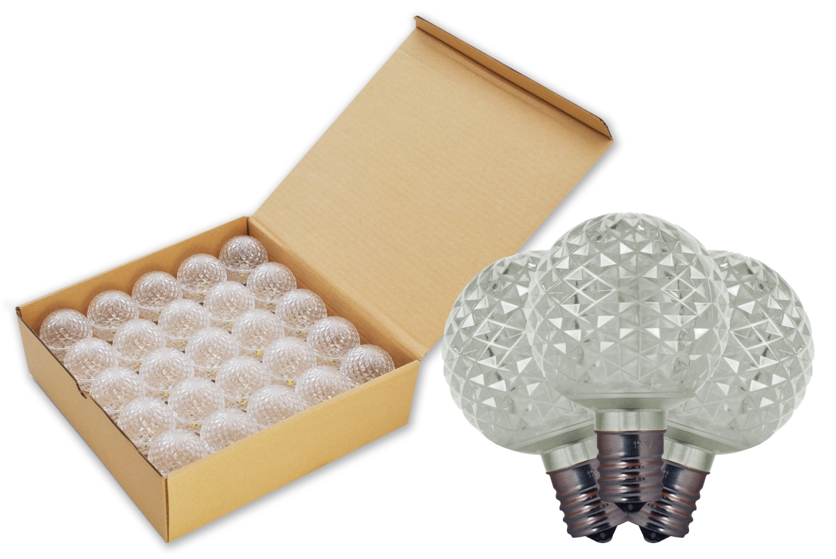 G50 Non-Dimmable Commercial Retrofit Bulbs with E17 Base, Cool White - Pack of 25