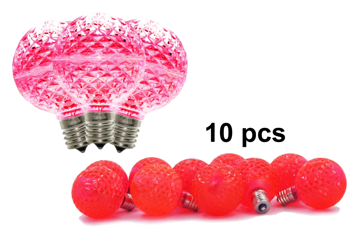 G50 Non-Dimmable Commercial Retrofit Bulbs with E17 Base, Pink - Pack of 10