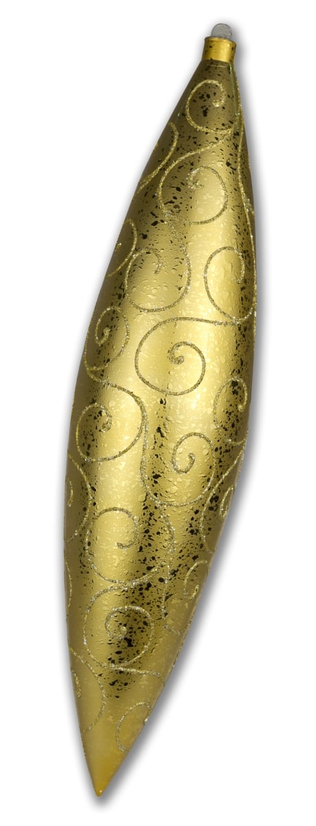 19 in. Glitter Swirl Finial Ornament, Gold