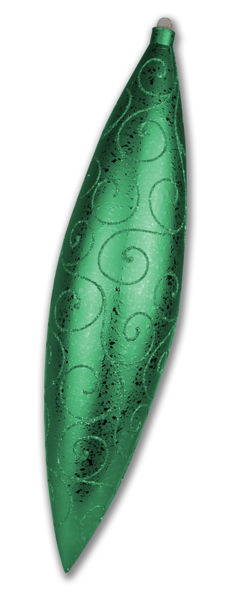 19 in. Glitter Swirl Finial Ornament, Green