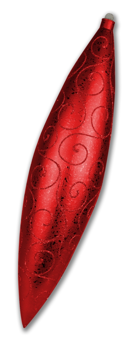 19 in. Glitter Swirl Finial Ornament, Red