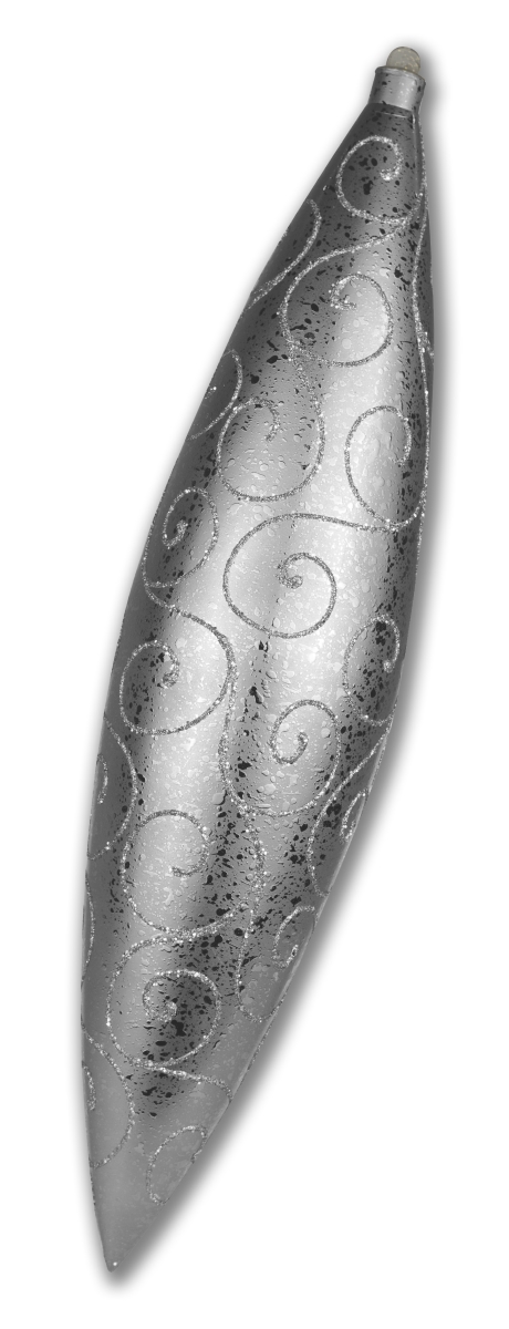 19 in. Glitter Swirl Finial Ornament, Silver