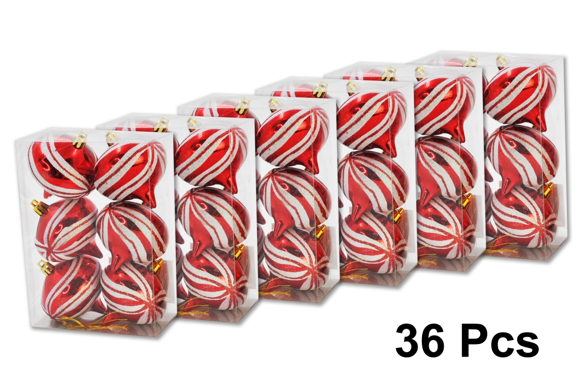 Onion with Spiral Design Ornament, Red & White - Pack of 36