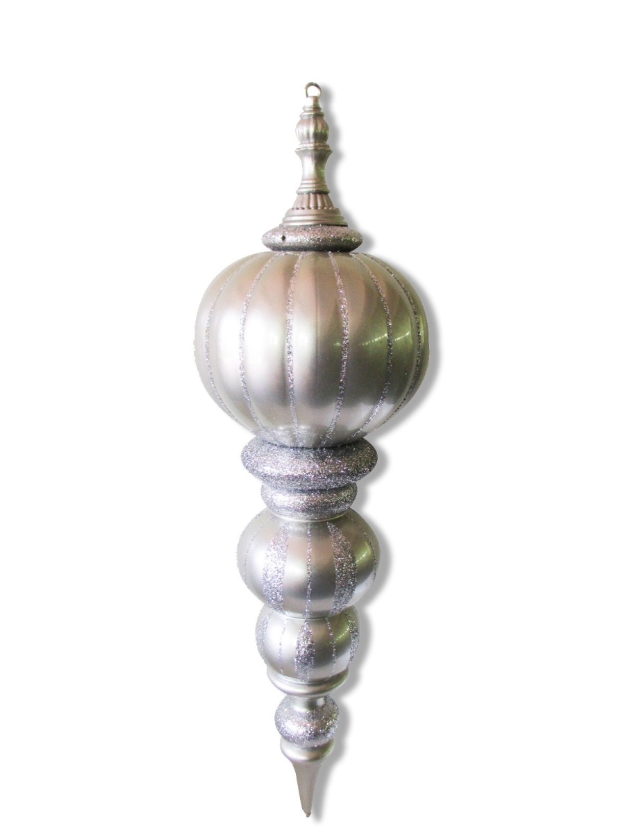 40 in. Oversized Shatterproof Finial Ornament, Silver