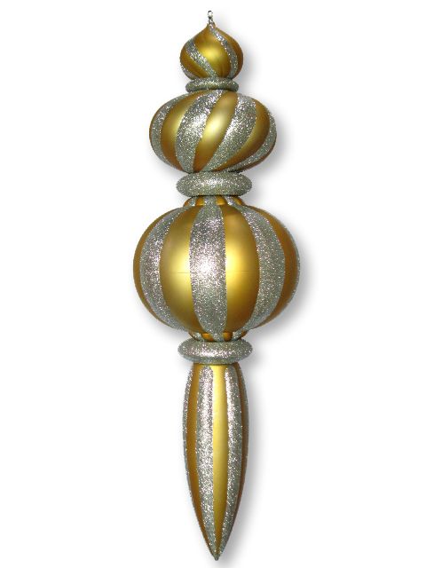 52 in. Oversized Shatterproof Finial Ornament, Gold & Silver