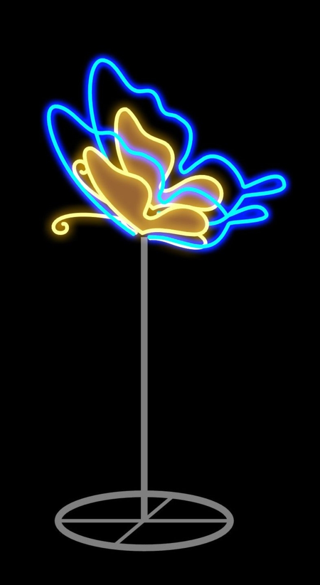 2 ft. LED Butterfly, Blue & Warm White