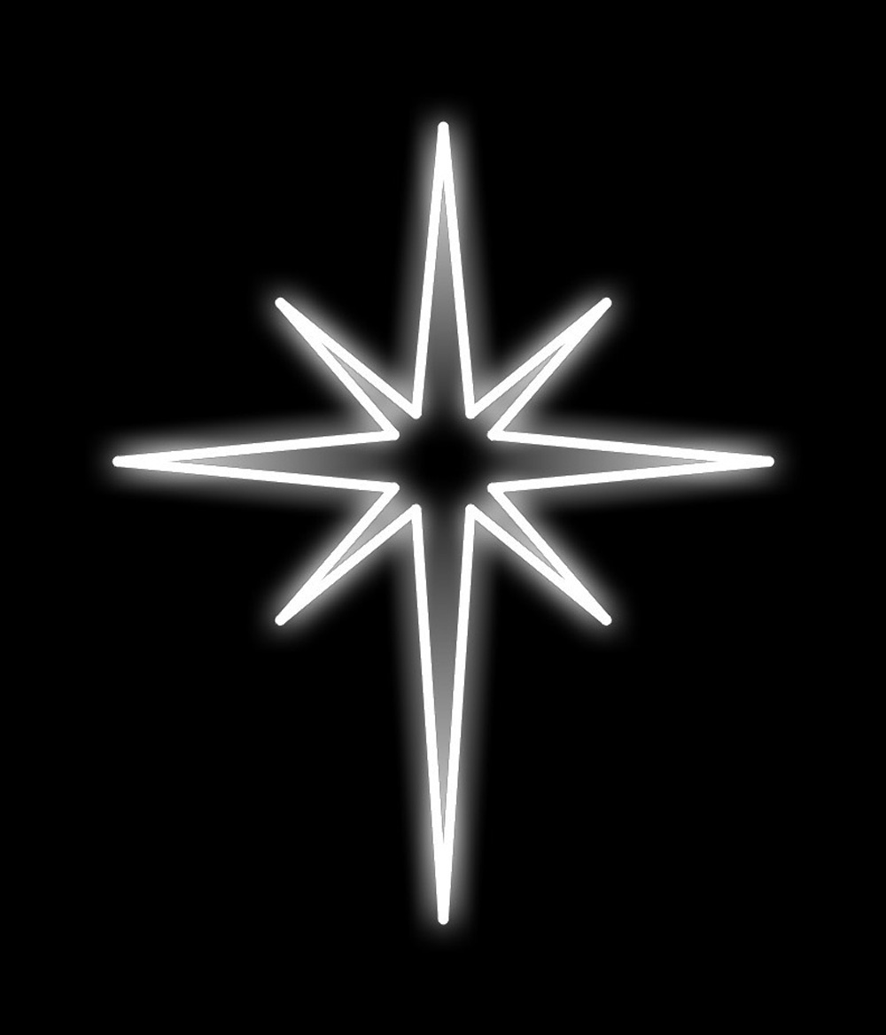 3 ft. Neon Flex Bethlehem Star, Pure White