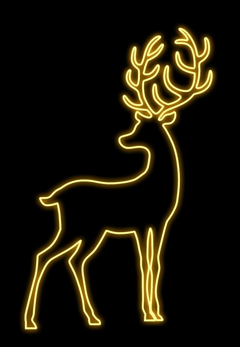 6 ft. Deer Neon Flex Ground Mount, Warm White