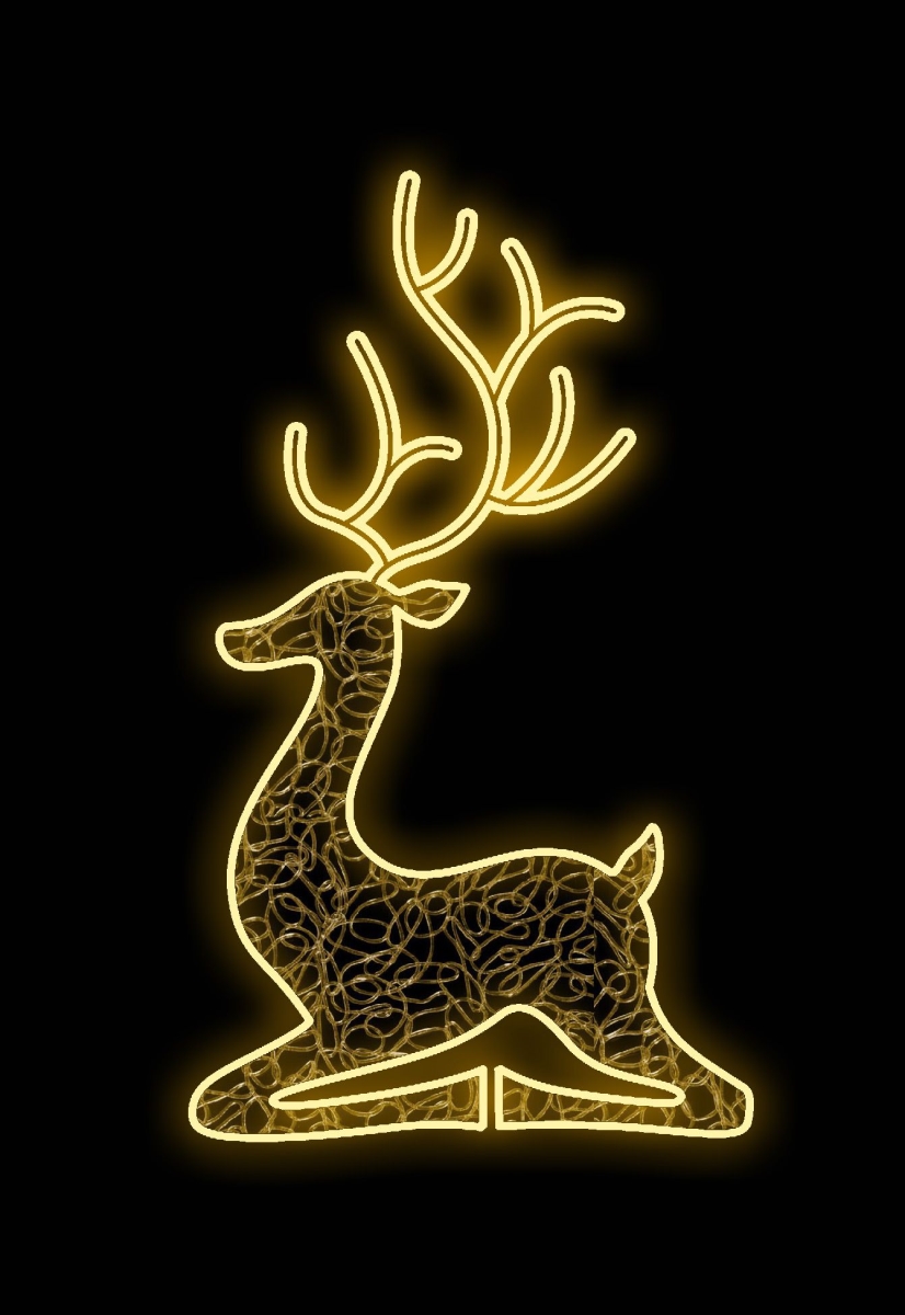 Resting Deer Neon Flex Ground Mount, Warm White