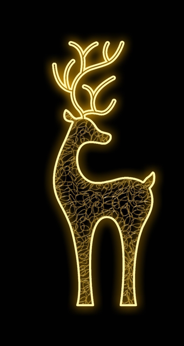 5 ft. Deer Neon Flex Ground Mount, Warm White