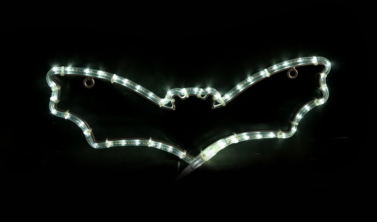 2 ft. LED Bat Motif, White