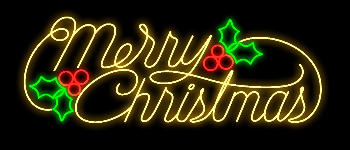 2 ft. LED Merry Christmas Sign, Warm White