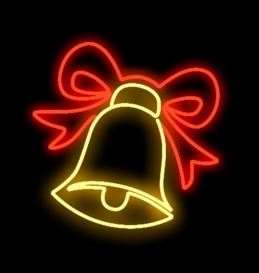 2 ft. LED Bell with Ribbon Window Display, Red & Warm White