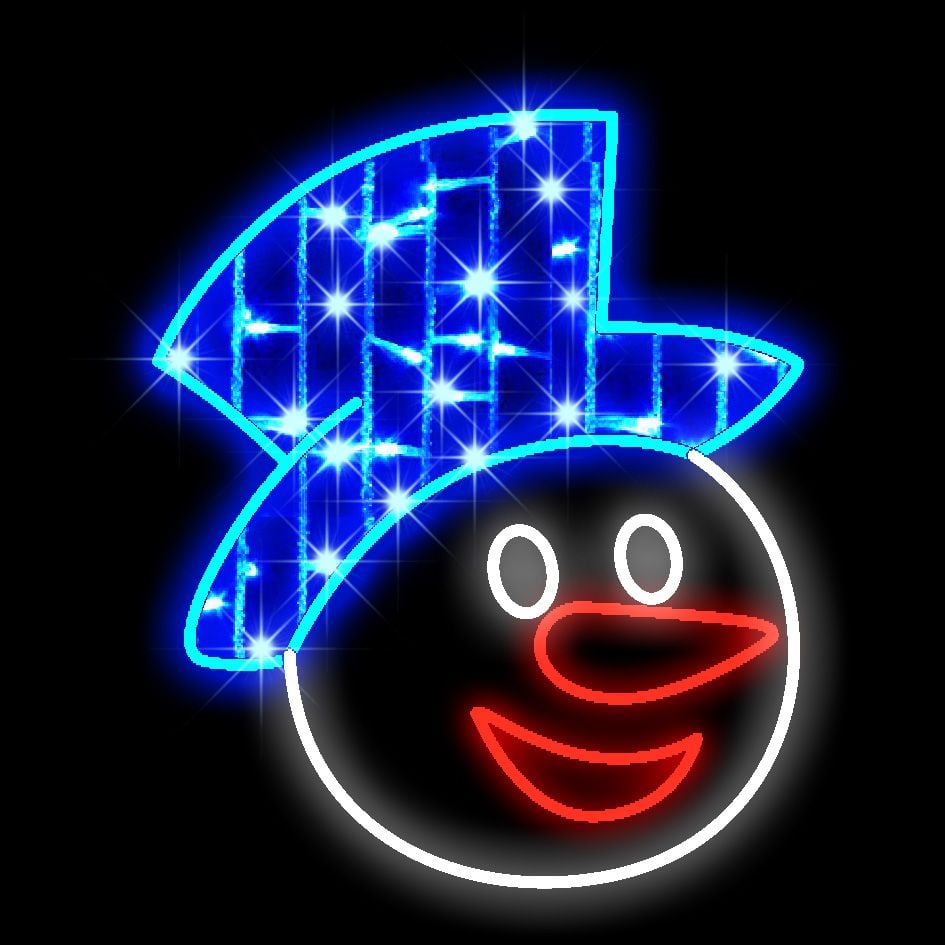 WL-MTNF-WD-SNMN-FACE 2 ft. Snowman Face with Hat Window Display