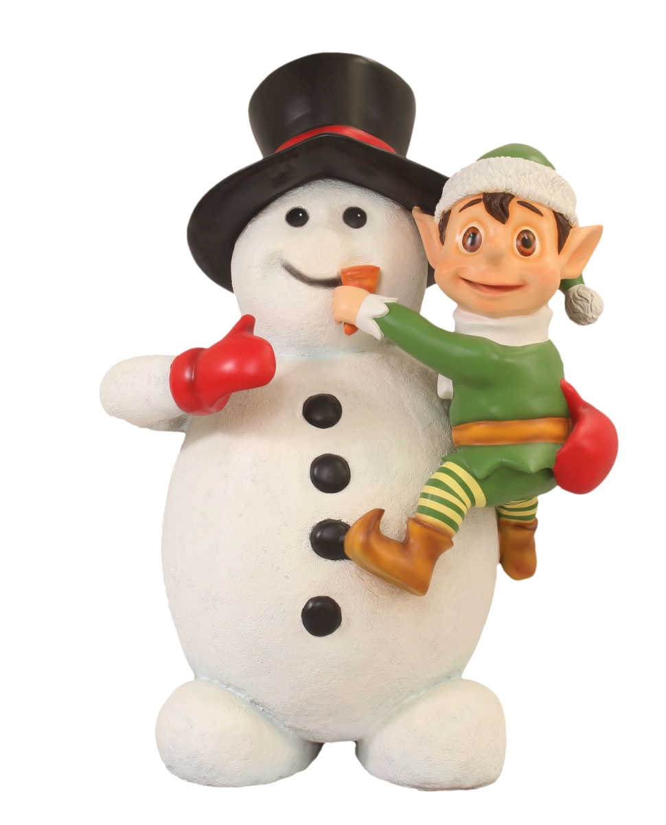 58 in. Snowman Holding Santas ELF Figurine