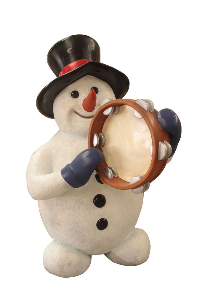 Picture of Queens of Christmas WL-SNMN-58-TAMB 58 in. Band Tambourine Snowman Figurine