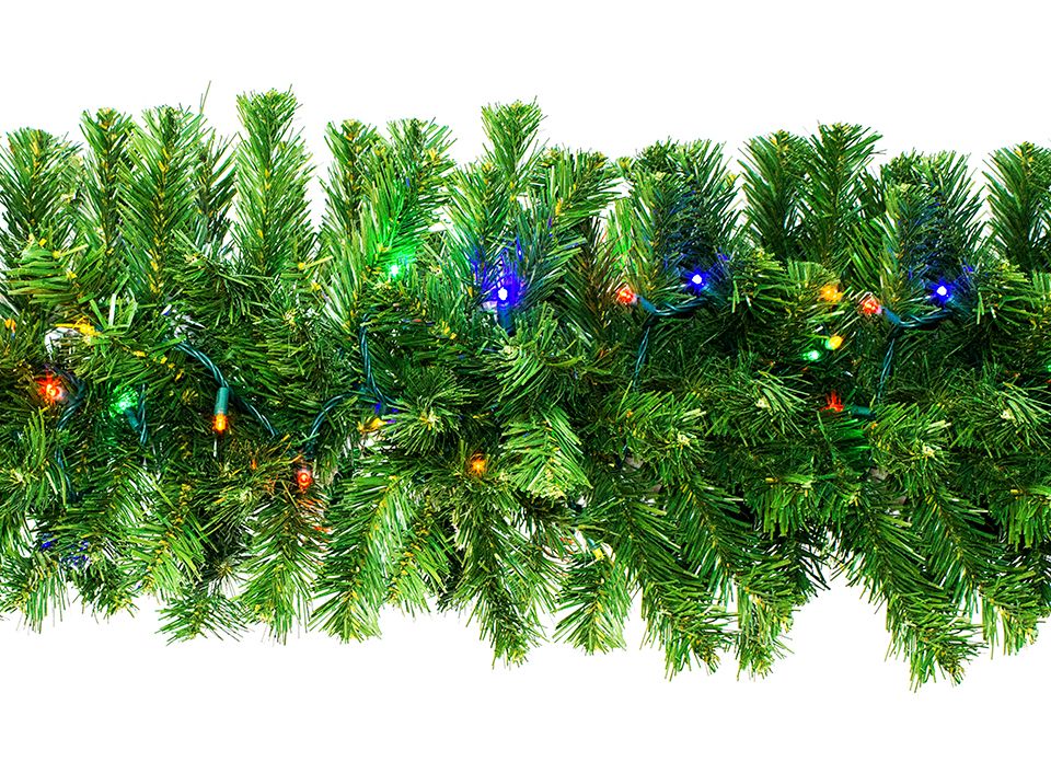 9 ft. Sequoia Pre-Lit with LEDs Garland, Multi Color