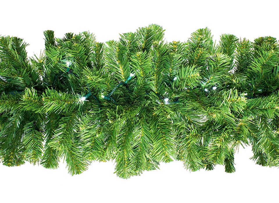 9 ft. Sequoia Pre-Lit with LEDs Garland, Pure White