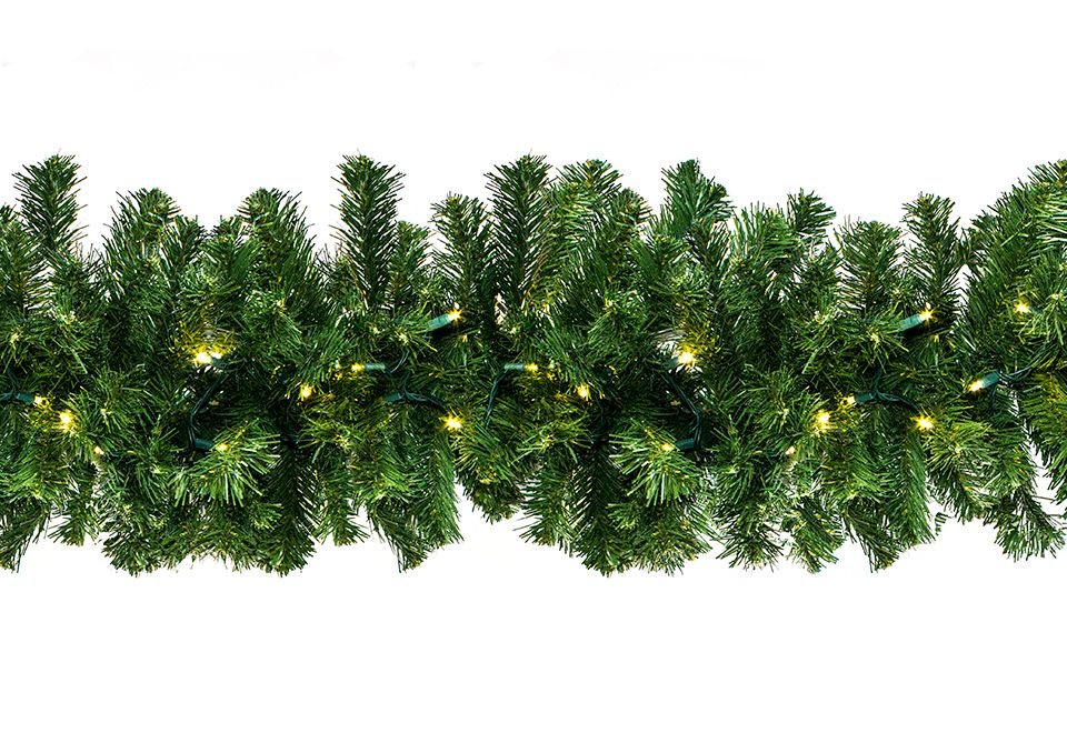 9 ft. Sequoia Pre-Lit with LEDs Garland, Warm White