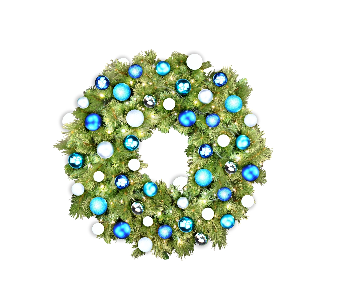 4 ft. Blended Pine Christmas Wreath with The Artcic, Warm White
