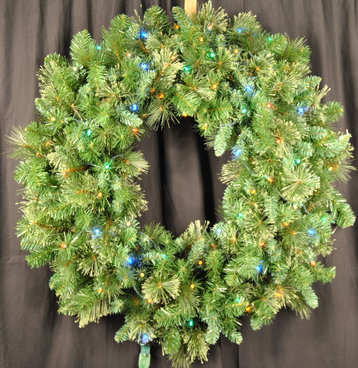 4 ft. Pre-Lit LED Blended Pine Christmas Wreath, Multi Color