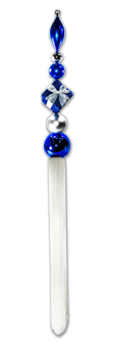 67 in. Dangle Ornament, Blue & Silver