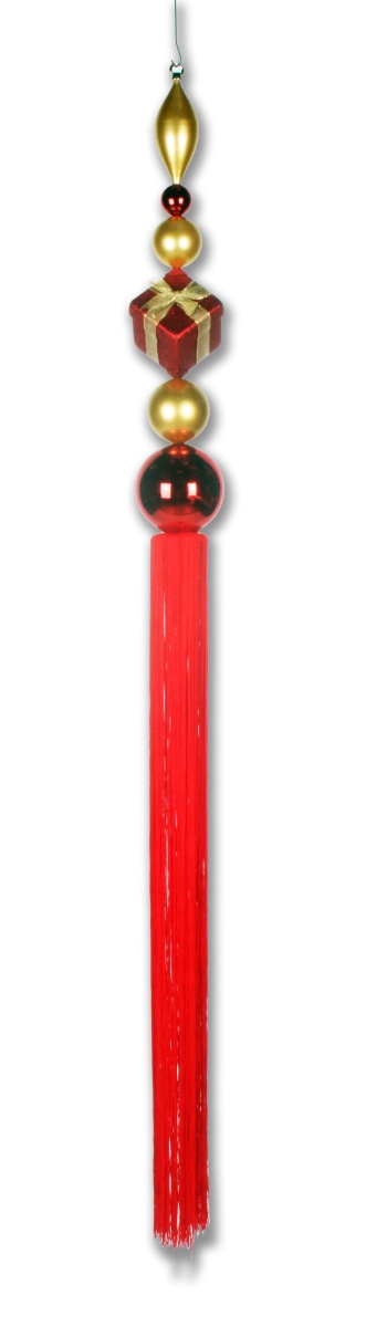 67 in. Dangle Ornament, Red & Gold