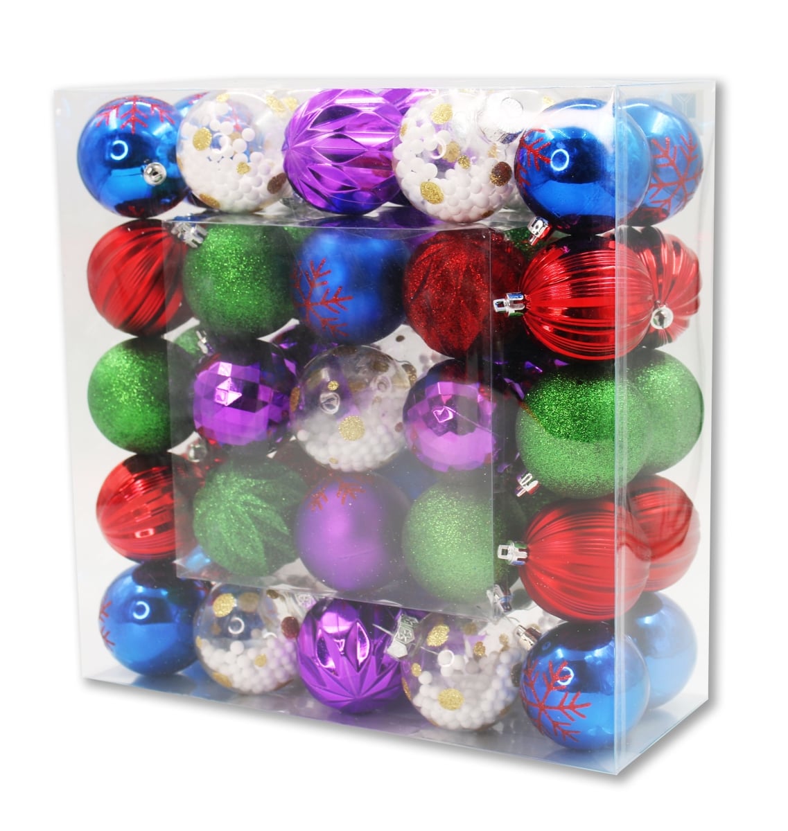 2 in. Ball Ornaments, Blue, Purple & Green - Pack of 50