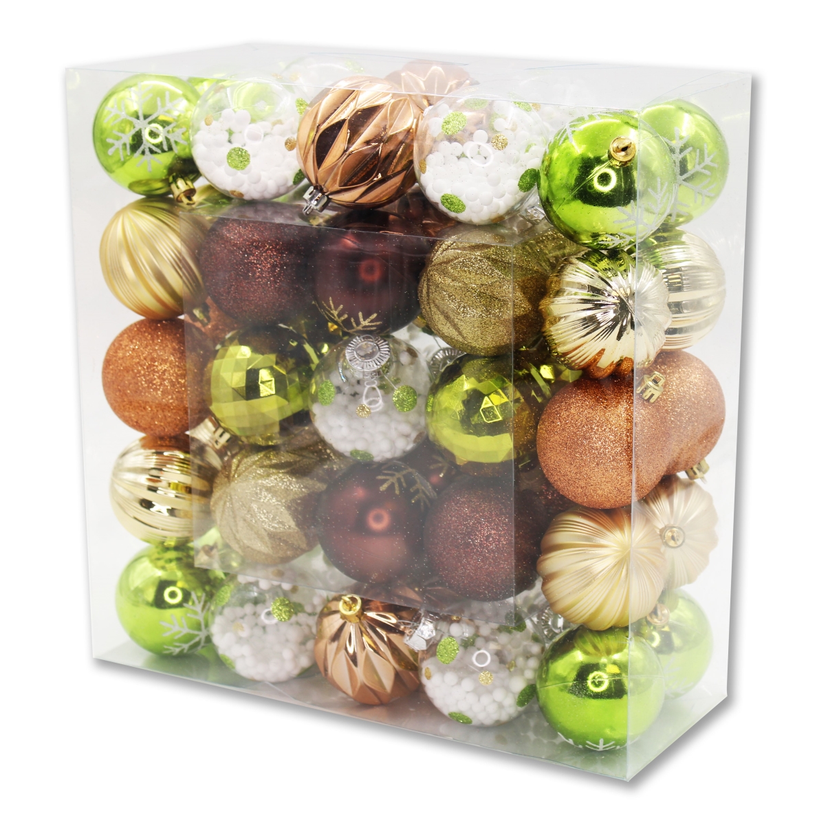 2 in. Ball Ornaments, Lime Green, Green & Copper - Pack of 50