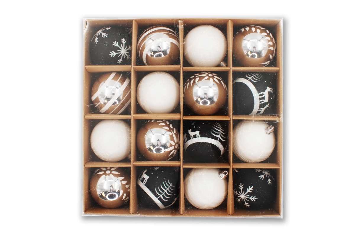 Christmas Ornament Ball, Multi Color - Pack of 16