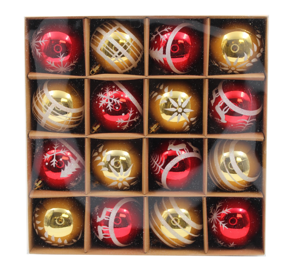 Christmas Ornament Ball, Multi Color - Pack of 16