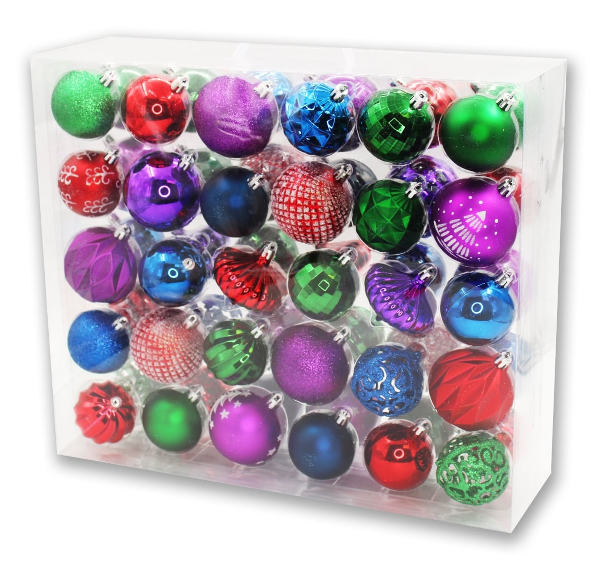Ball & Onion Ornaments, Blue, Purple & Green - Pack of 60