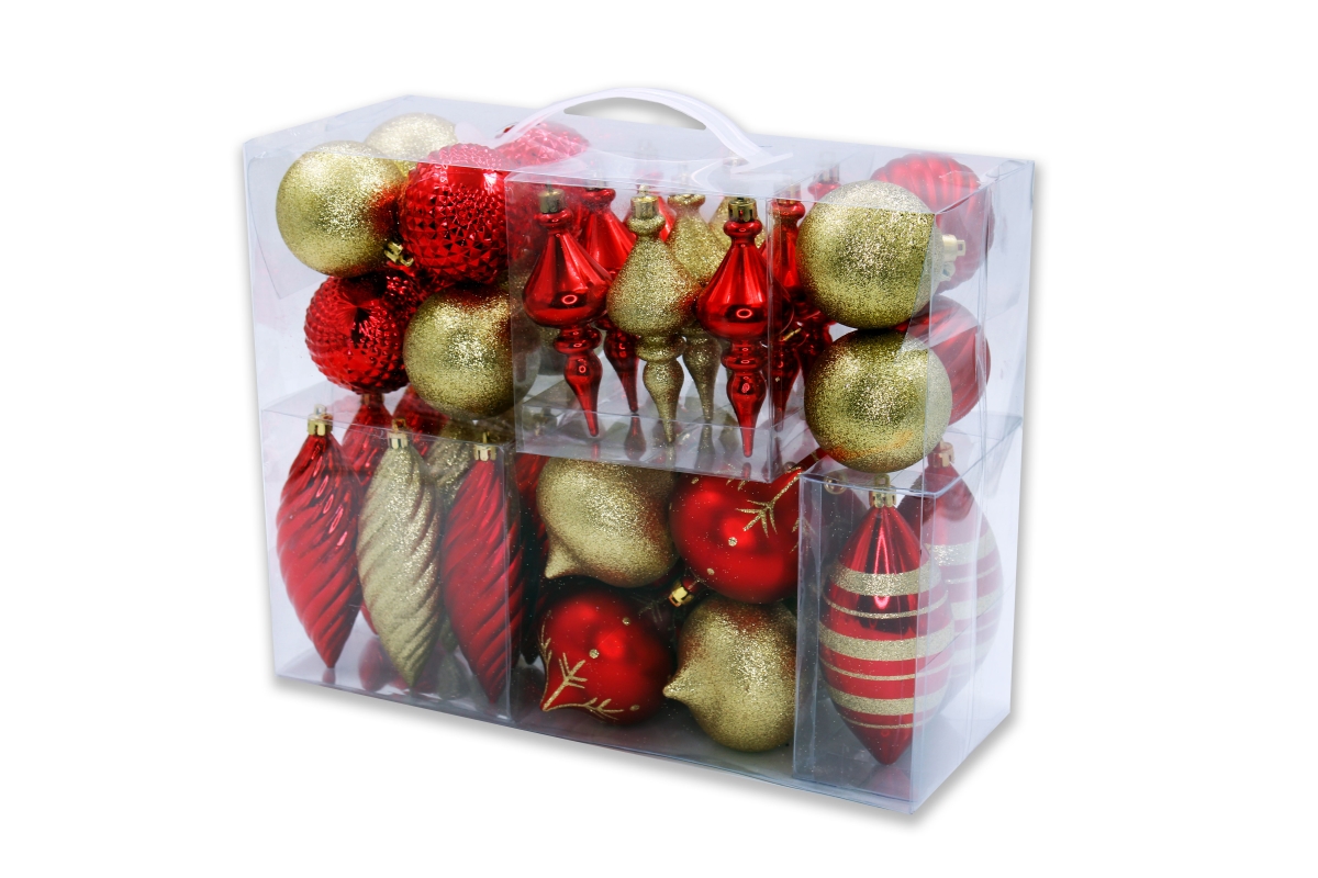 Christmas Ornaments, Red & Gold - Pack of 40