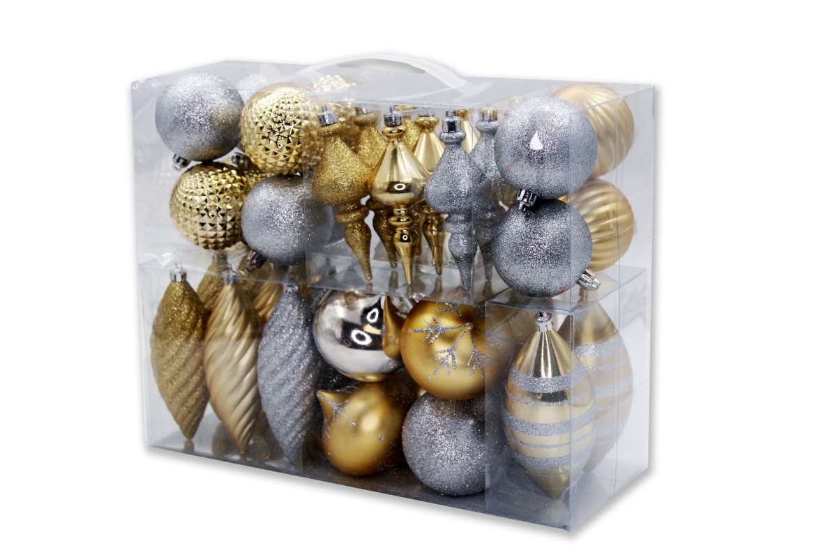 Christmas Ornaments, Gold & Silver - Pack of 40