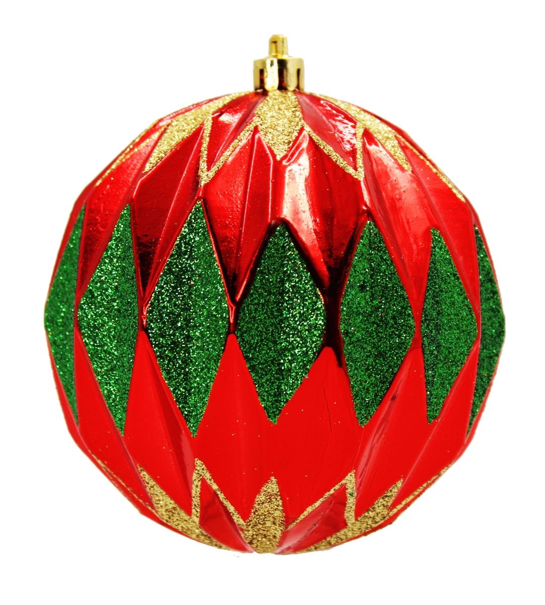 Ball Ornaments, Red, Green & Gold - Pack of 12