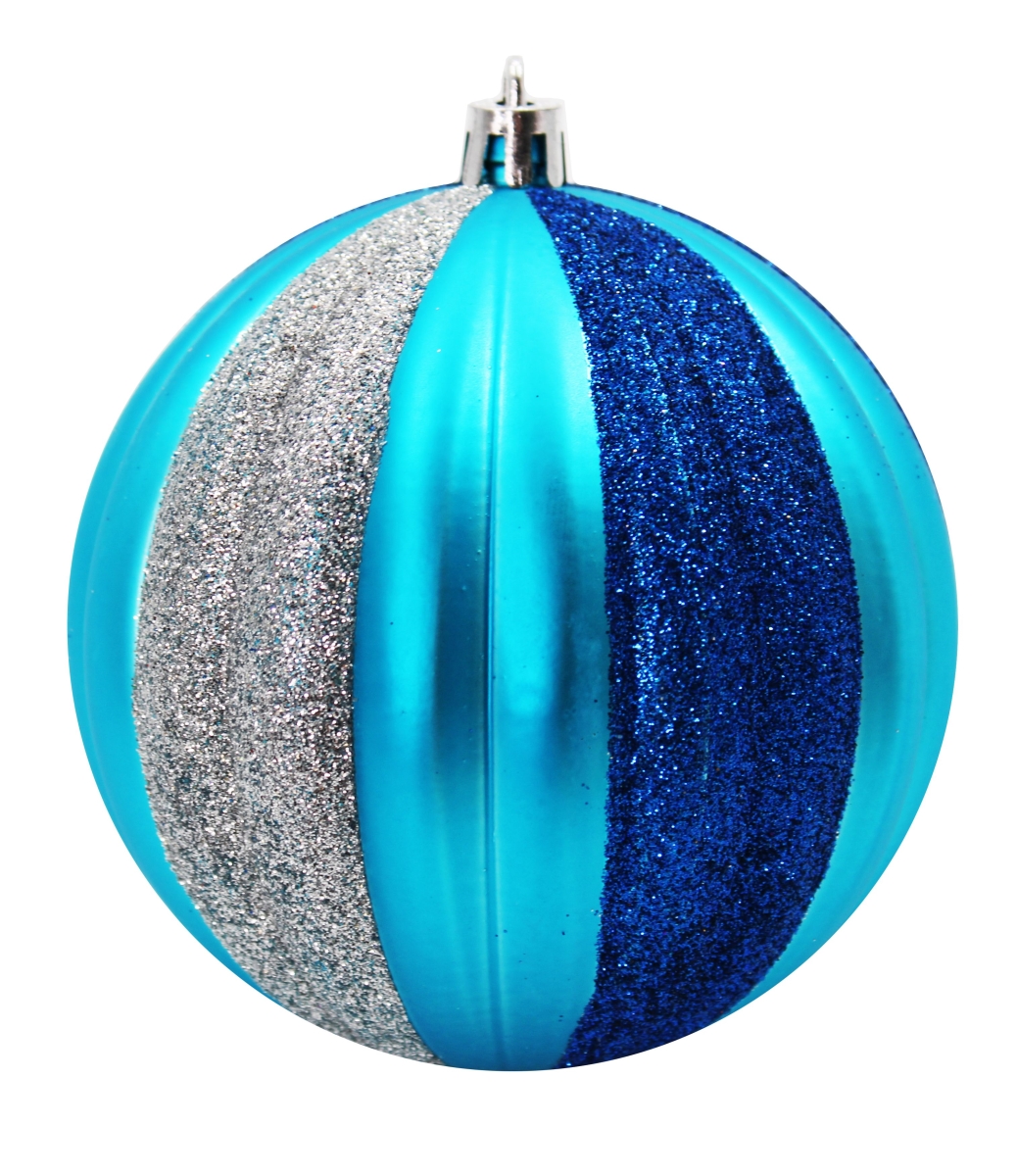 Ball Ornaments, Blue, Aqua & Silver - Pack of 12