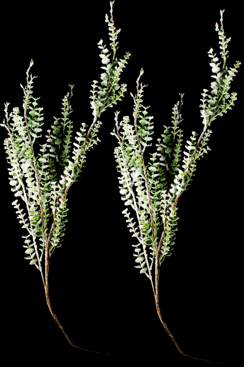 PCK34-4BSH-FGR-2PK 34 in. Flocked Mixed Foliage Pick for Christmas Decoration - Pack of 2