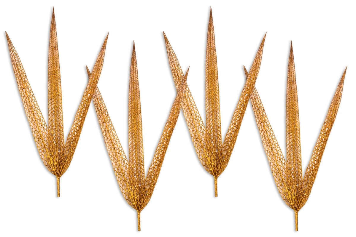 39 in. 3 Leaf Pick for Christmas Decoration, Bronze - Pack of 4