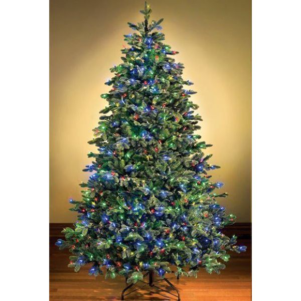 7.5 ft. Pre-Lit LED Lights Mixed Blended Pine Christmas Trees, Multi Color