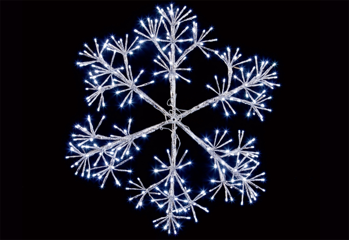 2 ft. LED Snowflake Wall Mount, Pure White & Gold