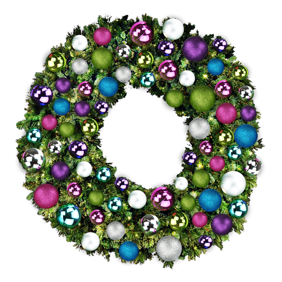 6 ft. Blended Pine Wreath Decorated with Victorian Collection Warm White LEDs Ornament