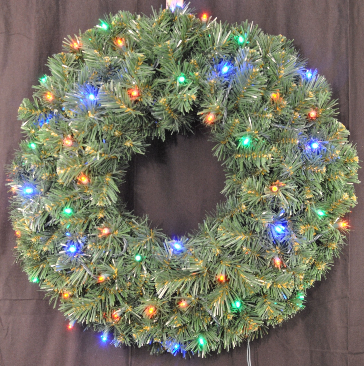 2 ft. Pre-Lit LED Sequoia Pine Christmas Wreath, Multi Color