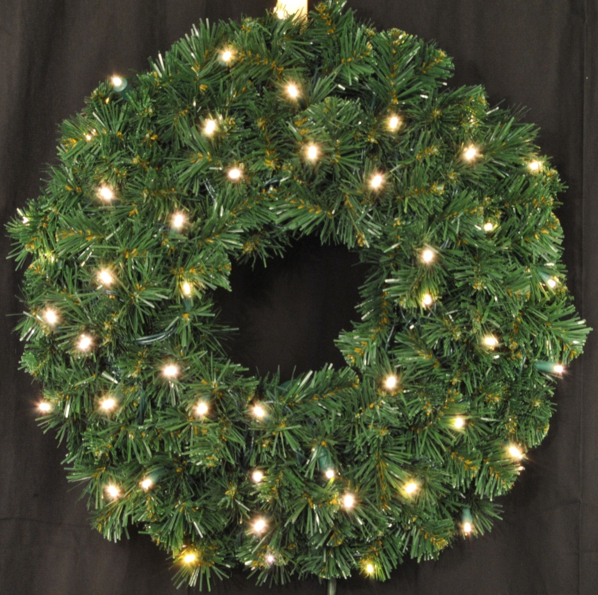 2 ft. Pre-Lit LED Battery Operated Sequoia Christmas Wreath, Warm White