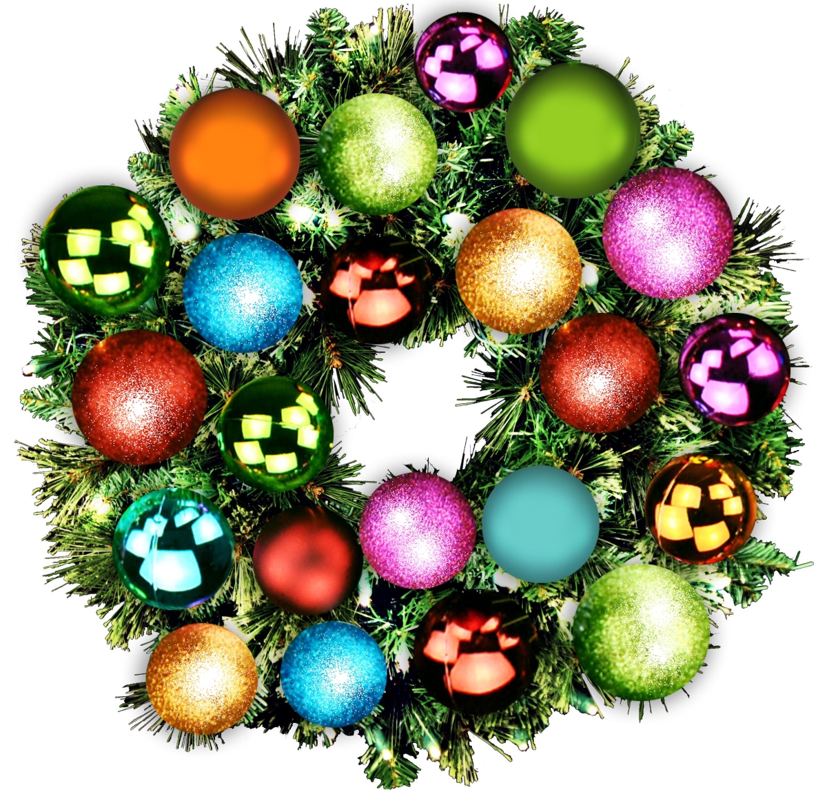 2 ft. Pre-Lit LED Sequoia Christmas Wreath with The Tropical Ornament, Warm White