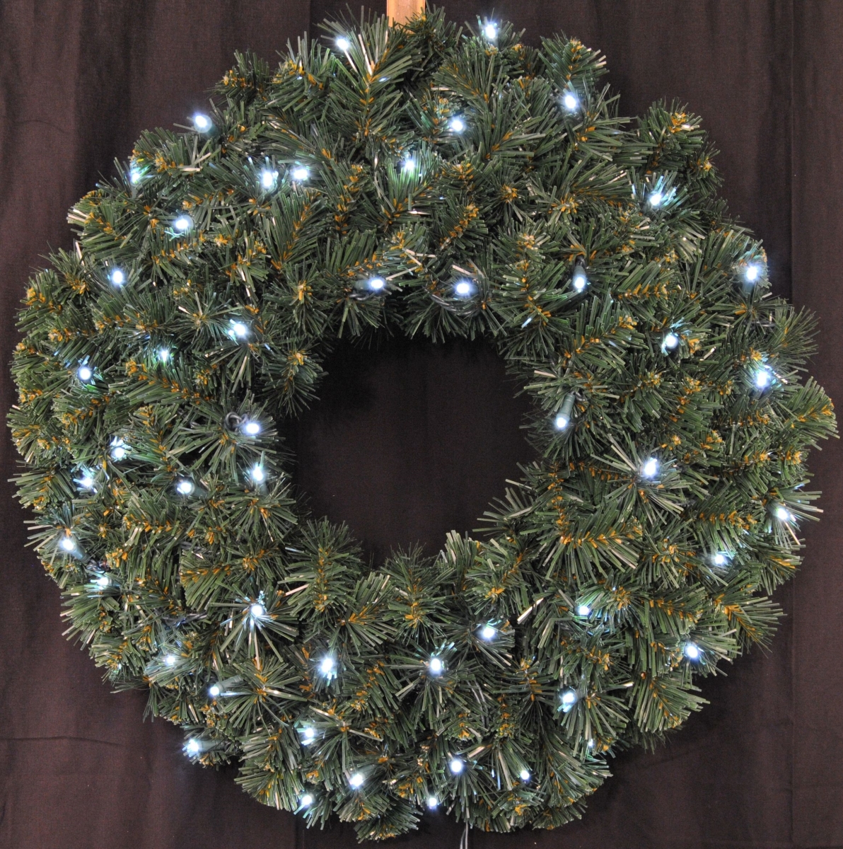 3 ft. Pre-Lit Battery Operated LED Sequoia Christmas Wreath, Cool White