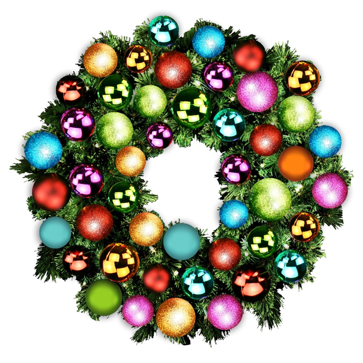 4 ft. Pre-Lit LED Sequoia Christmas Wreath with The Tropical Ornament, Warm White