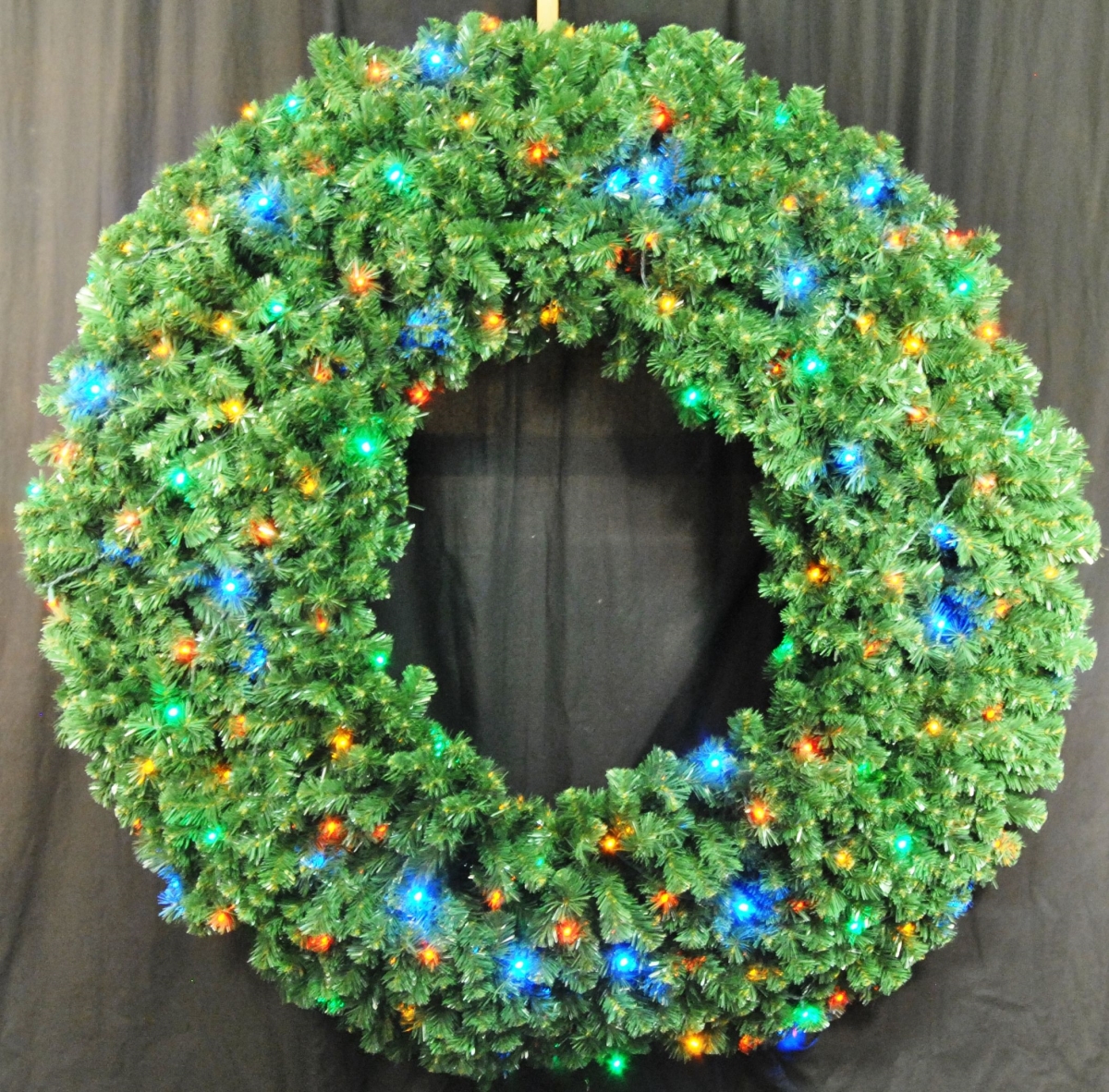 5 ft. Pre-Lit LED Sequoia Christmas Wreath, Multi Color
