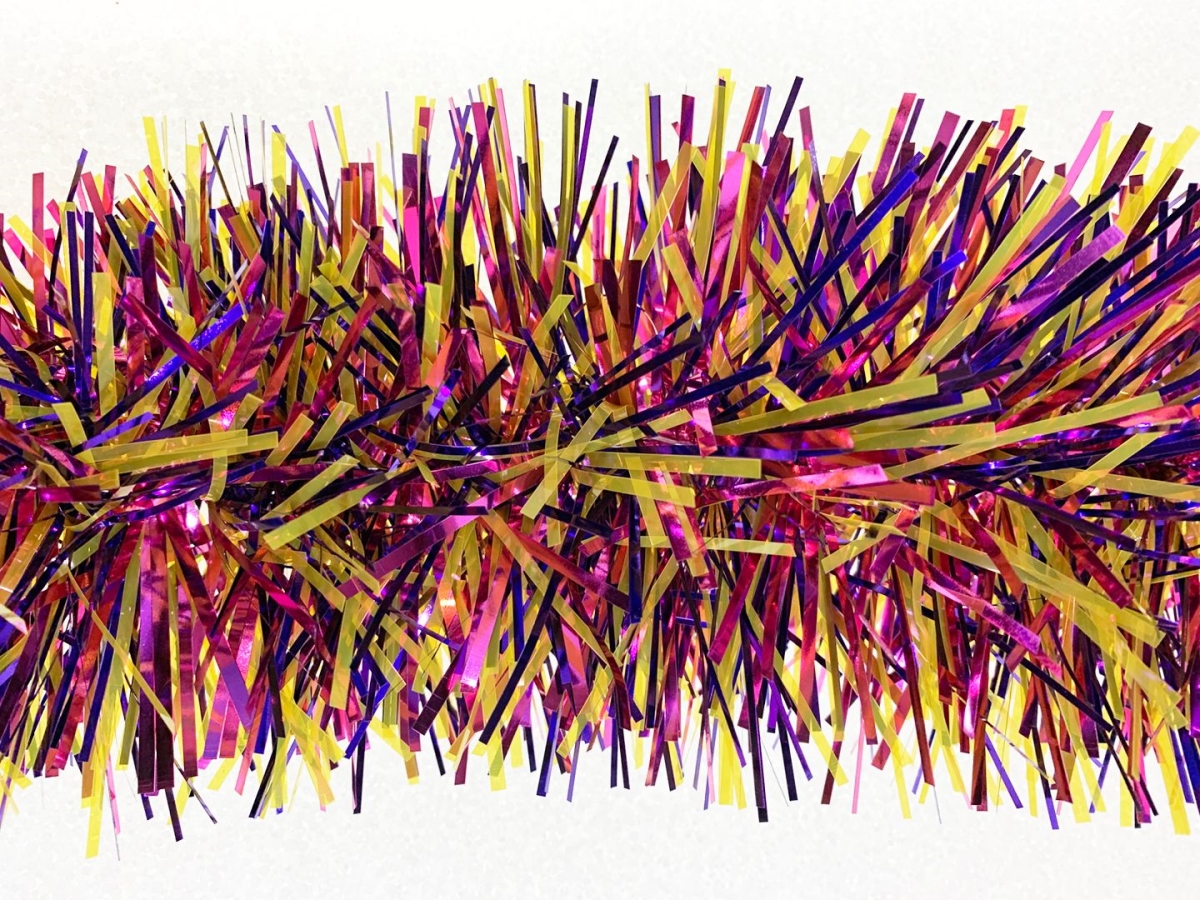 6 in. Sections Garland, Metallic Purple, Pink & Translucent Yellow - 20 ft.